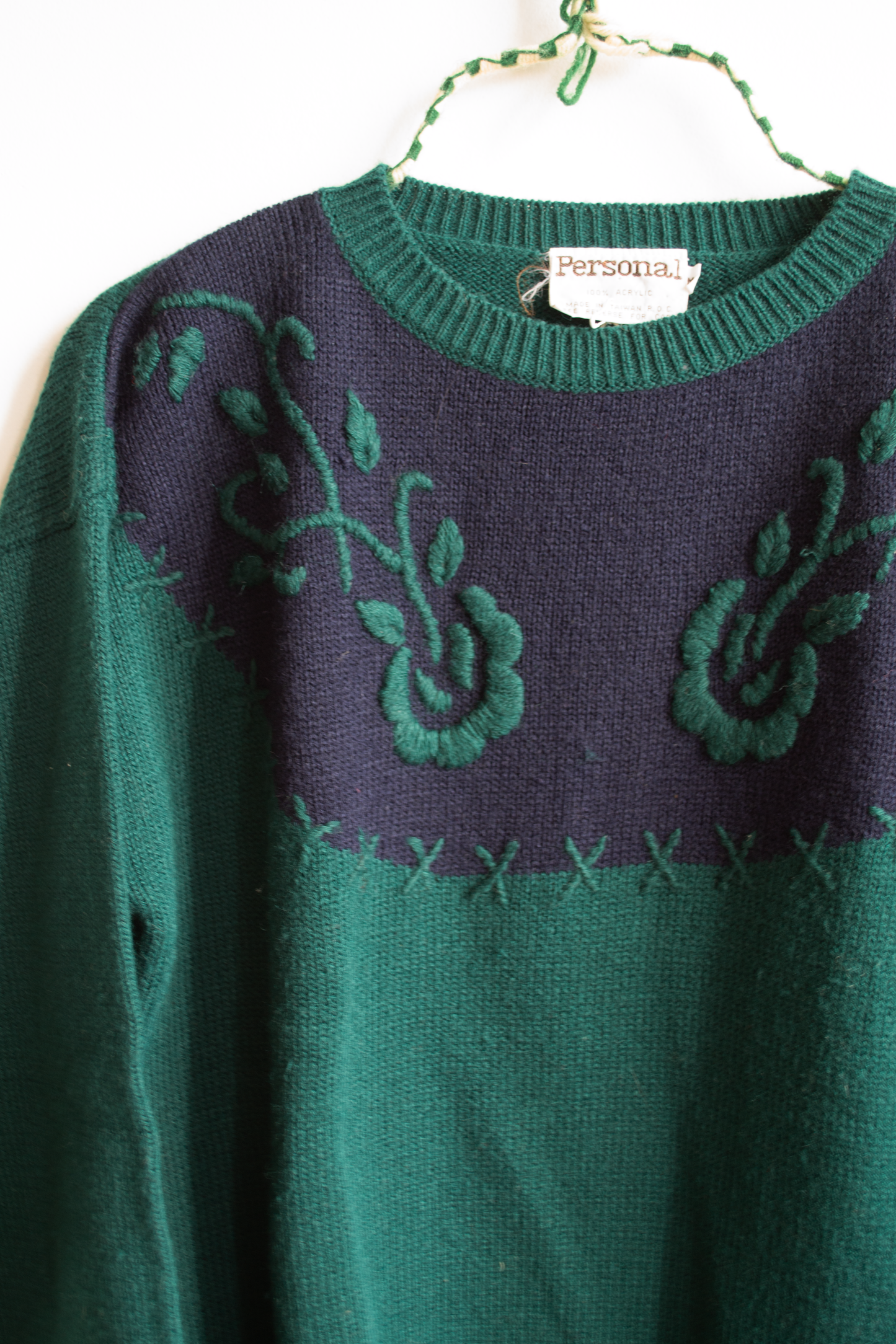1970s Floral Sweater, M