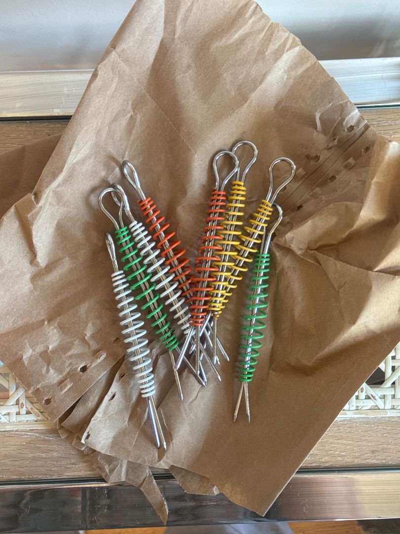 White/Green/Yellow/Orange Set of 70's Corn Skewers