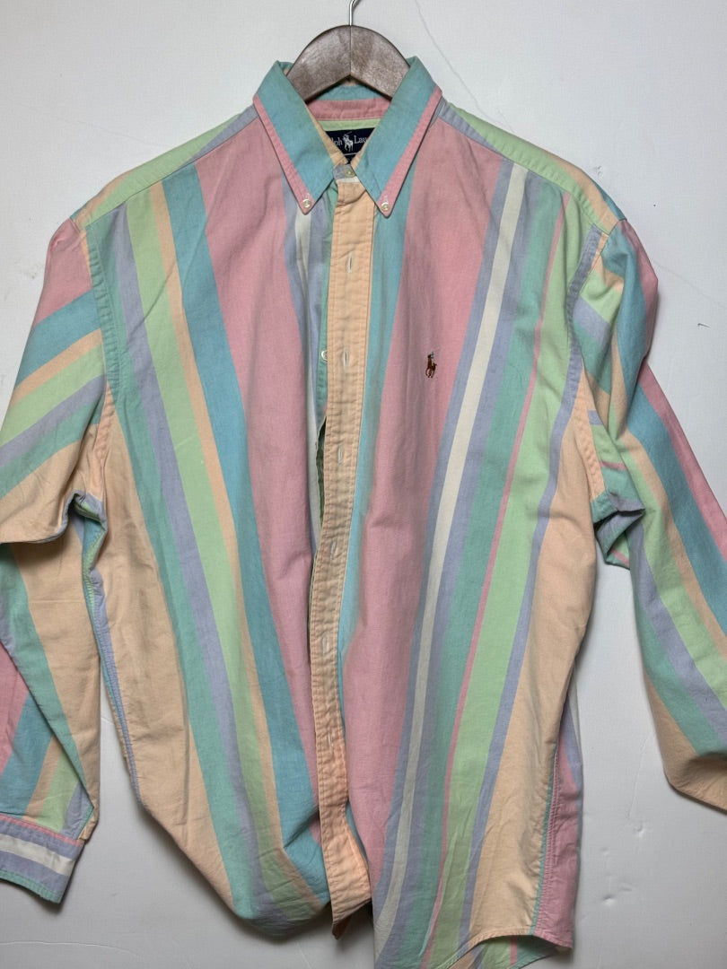 Multi Polo Ralph Lauren Vintage Polo Ralph Lauren Multi Stripe Pastel Button Down Large, L