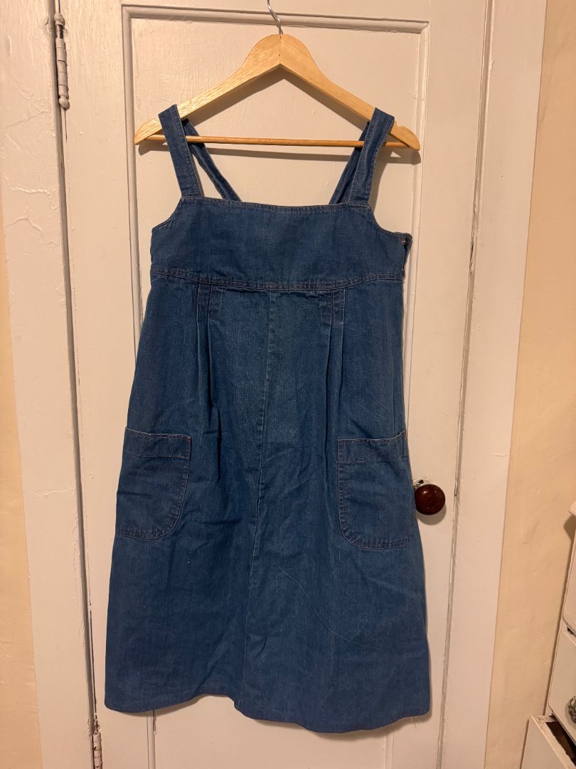 Blue Denim Overall Dress clothing: vintage, 11-12