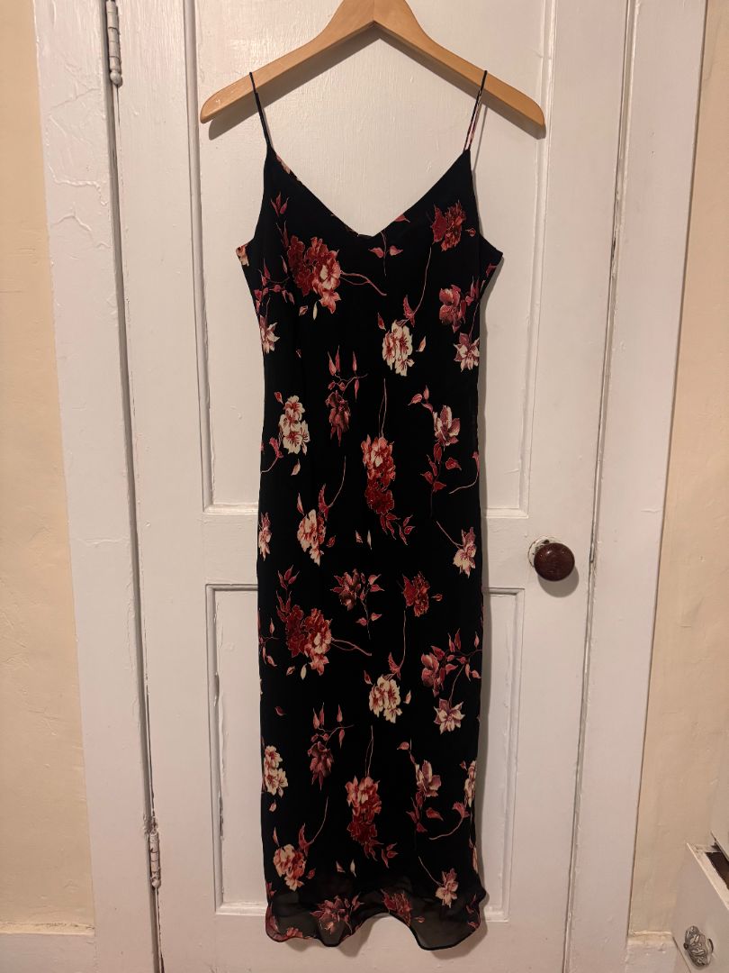 Black Evan-Picone Evan-Picone Black Floral Dress, 8
