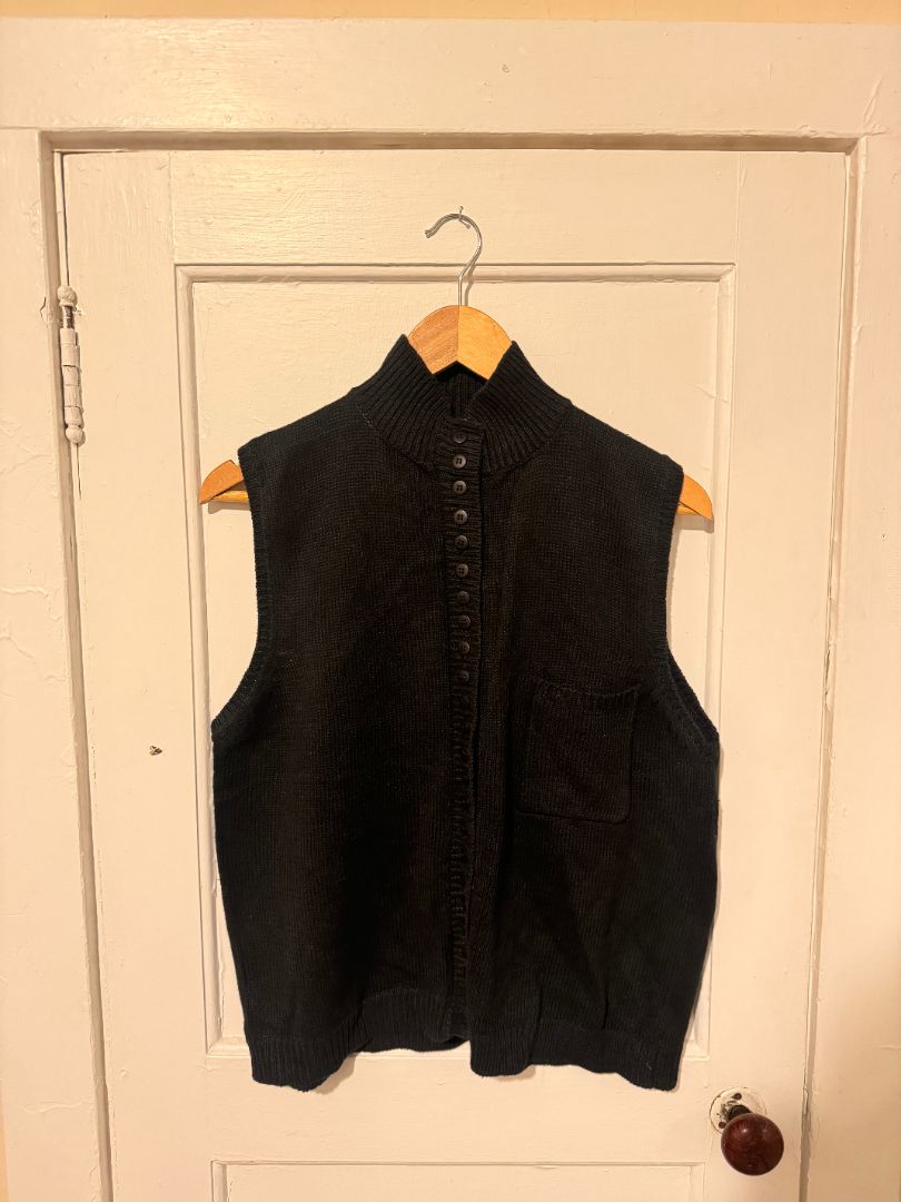 Black Fabrizio Fabrizio Black Sweater Vest, Large