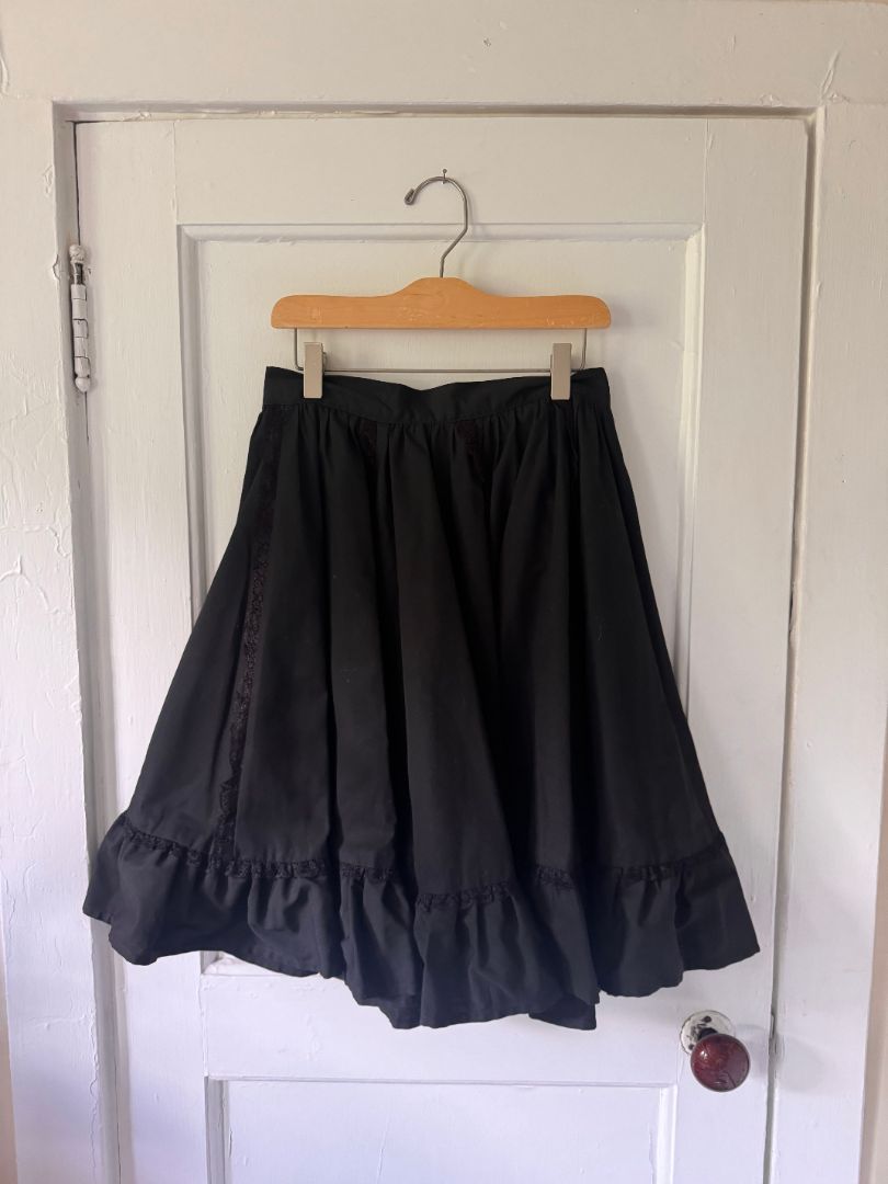 Black NA Black Square Dancing Skirt