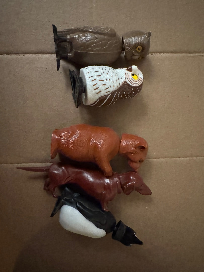Celluloid bobble head animals