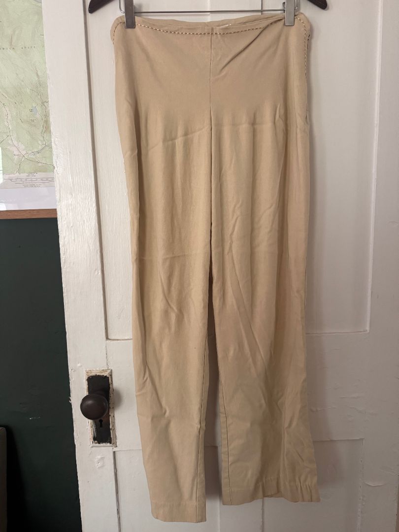 Tan rayon flowy pants, 6 Petite