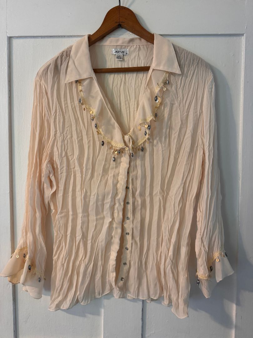 Jaipur cream beaded/sequin top