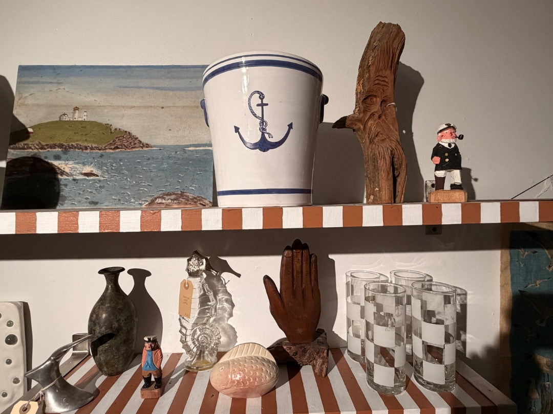 Anchor Ice bucket ~ ITALY hand painted