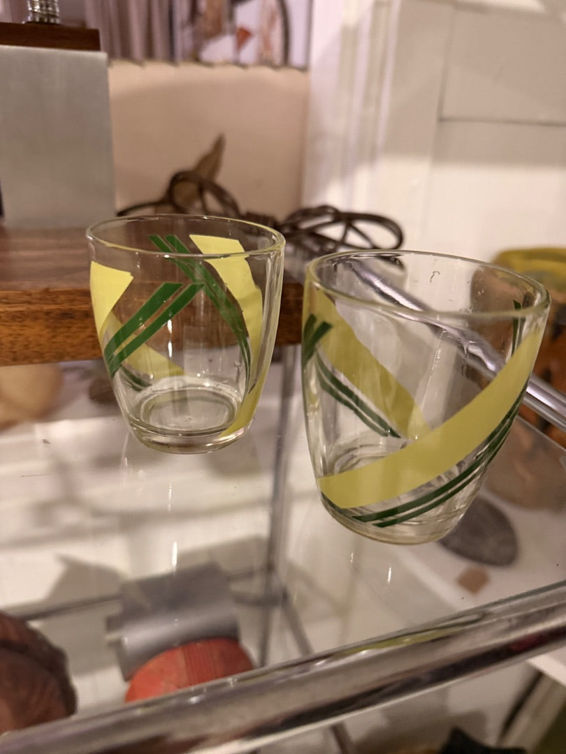 Pr Vtg juice glass