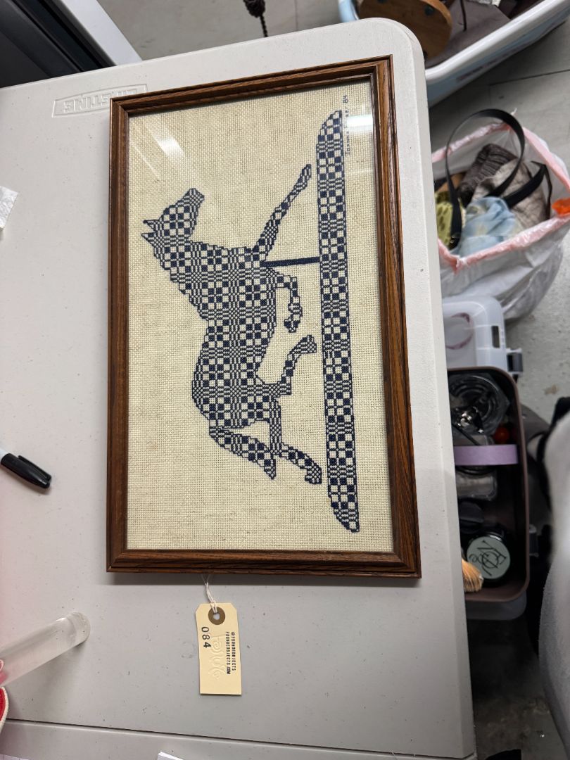 80's Framed Horse Needlepoint