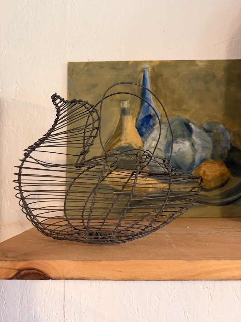 Wire egg collecting basket