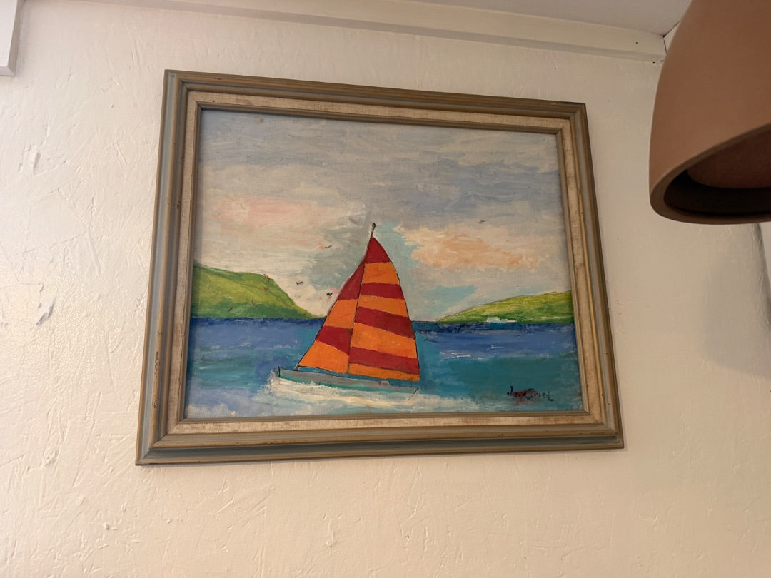Stripe sail ~ boat painting
