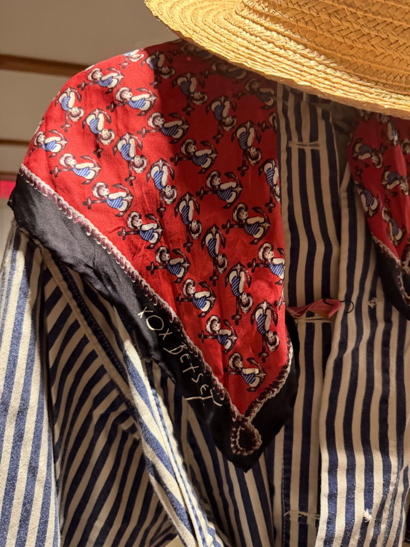 Betsy Johnson sailor boy silk scarf