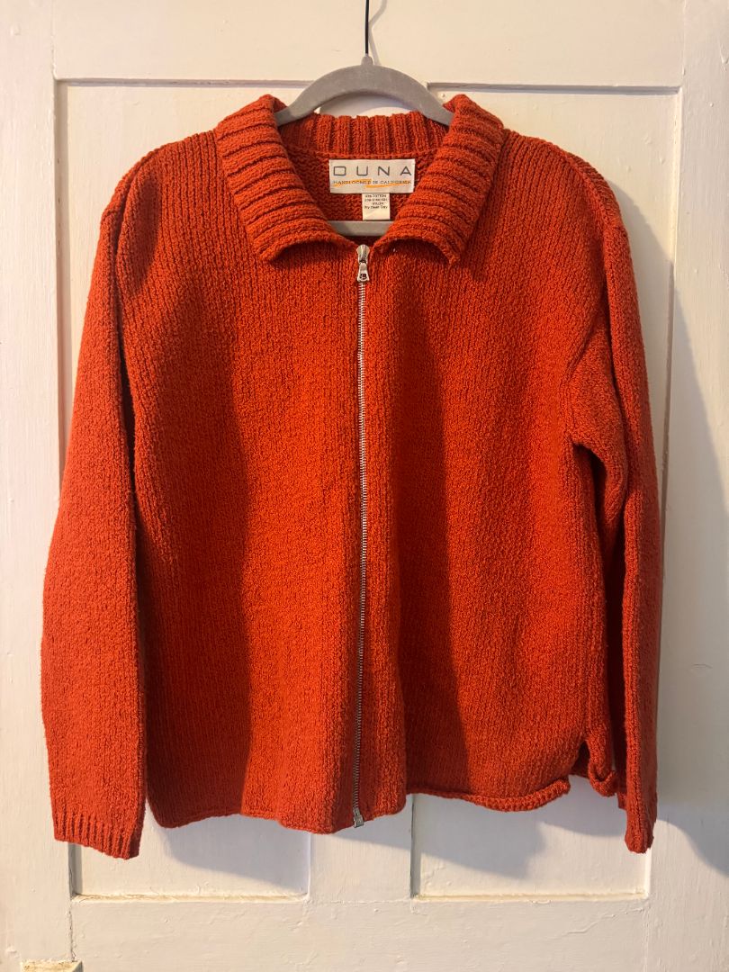 Duna Orange zip-up sweater