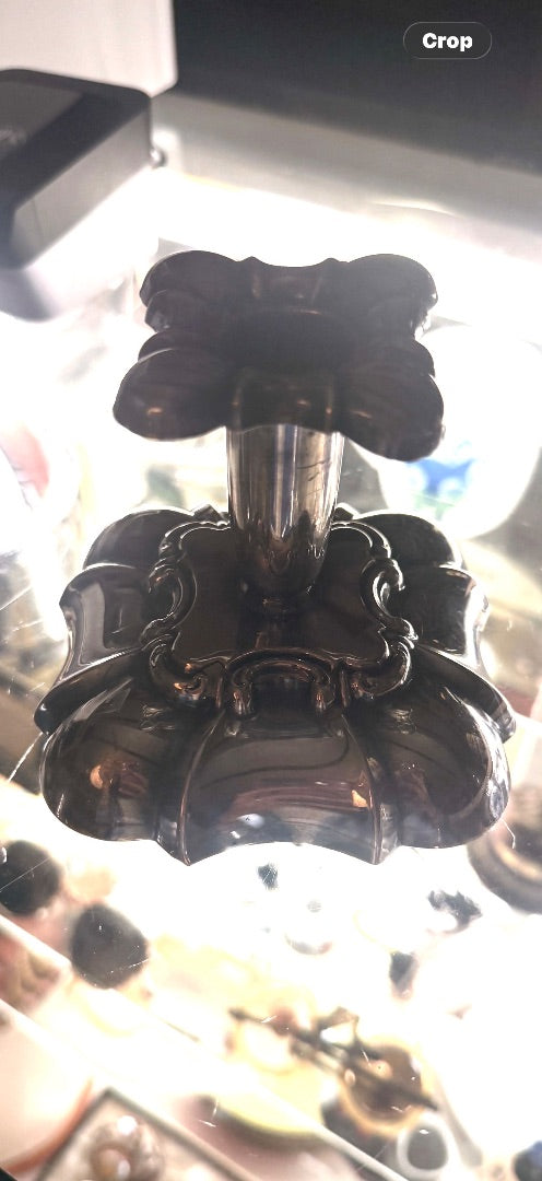 pr. Silver plates Swedish baroque style candlestick holders