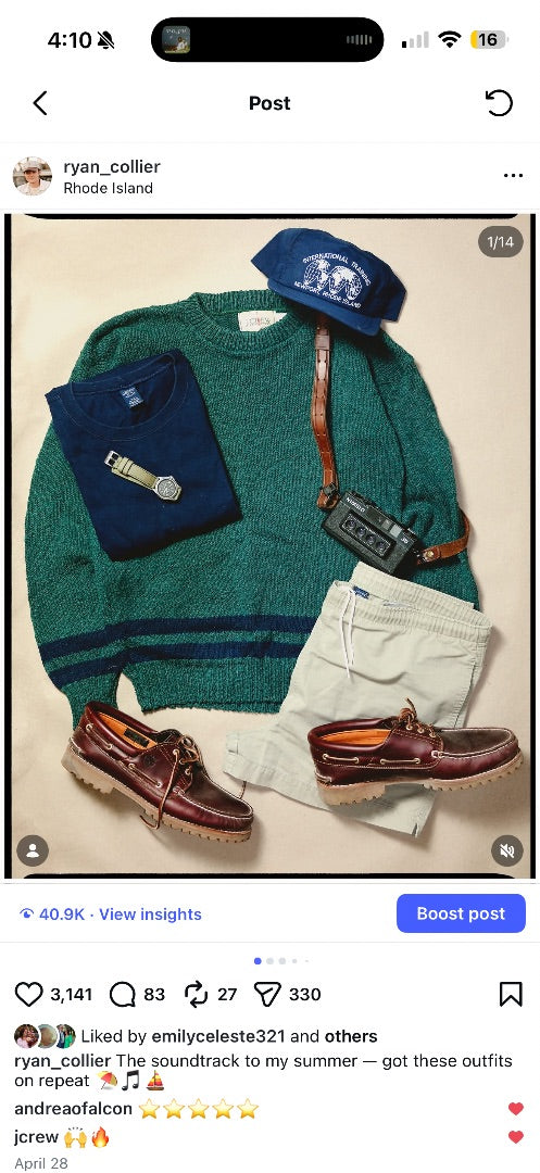 Green J Crew Vintage J Crew cotton sweater green USA, L