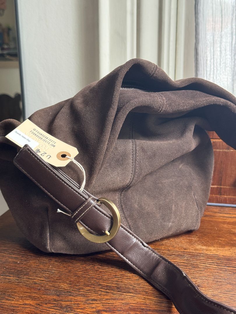 Brown Suede Hobo Bag