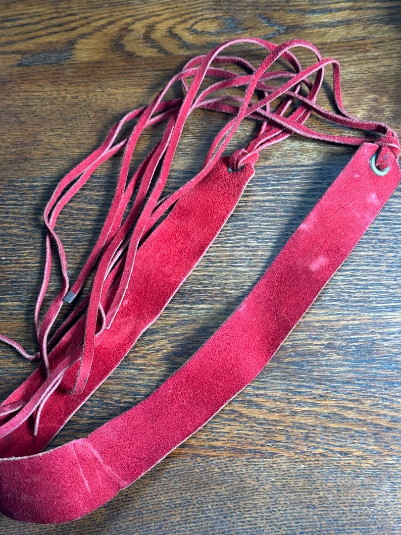 Crimson Suede Waist Belt