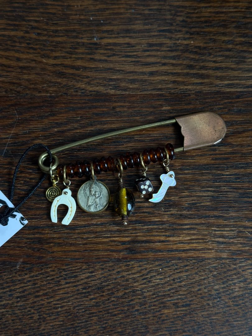 Brass & Copper Charm Brooch