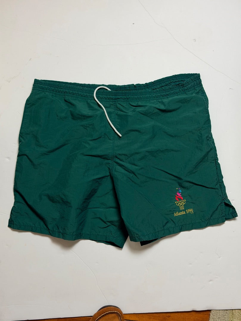 Green Vintage Vintage 1996 Olympics green baggies shorts, L