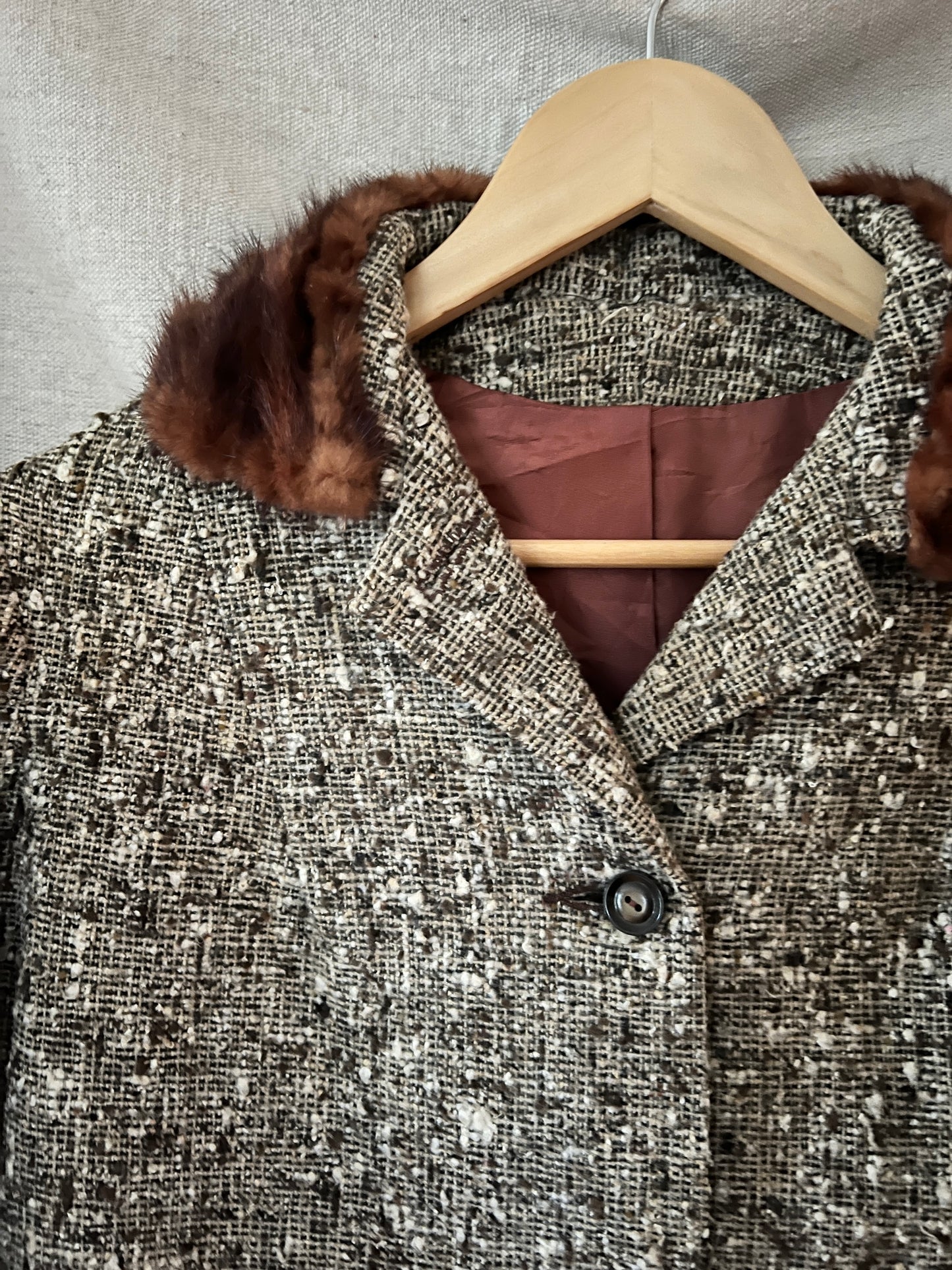 Tweed Mink Jacket, S