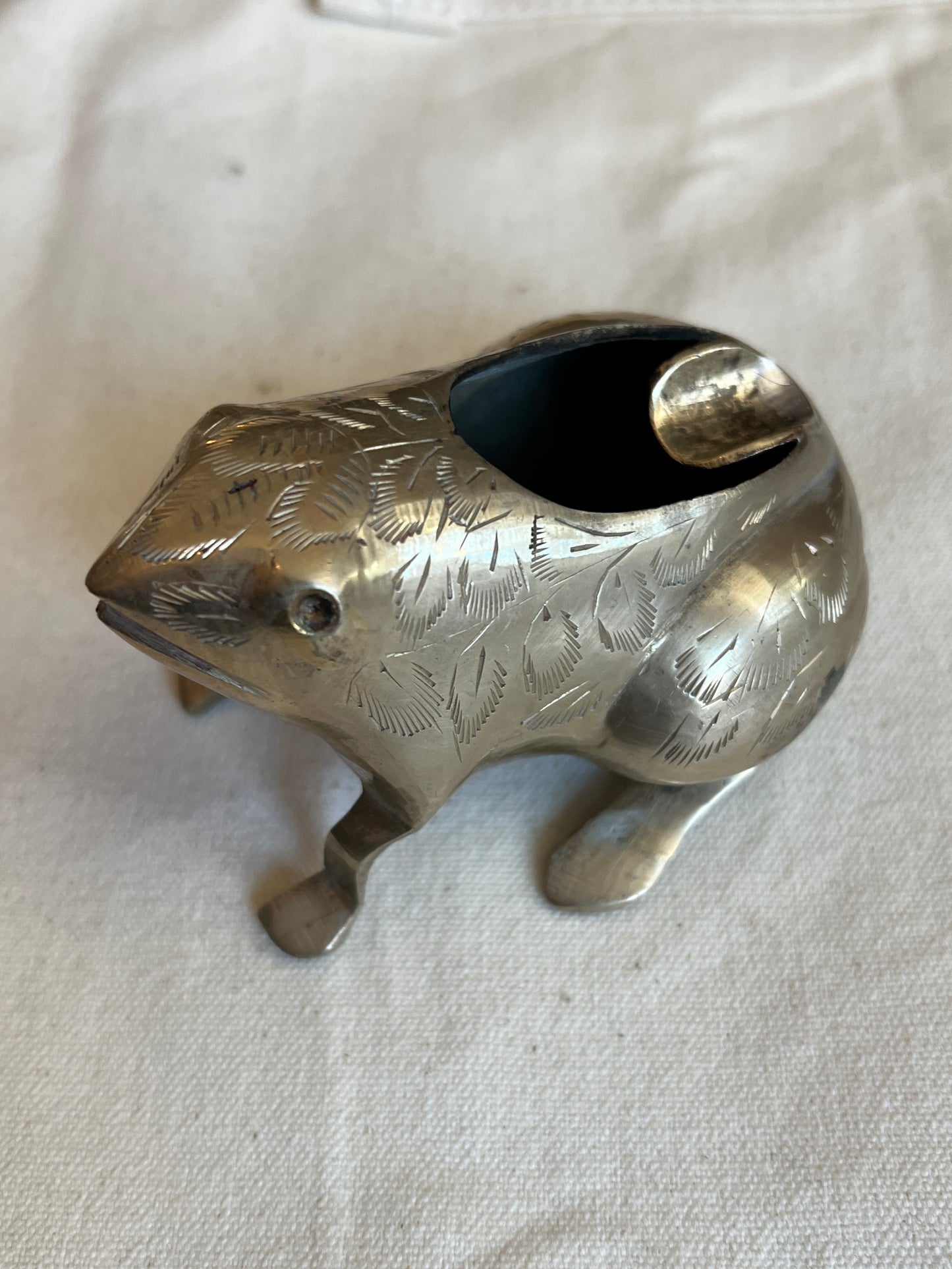 Indian Brass Frog Ashtray