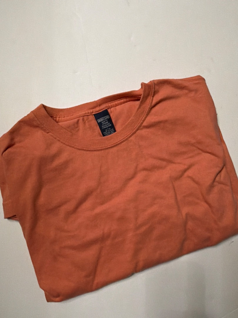 Peach orange Lands end Vintage lands end mad in USA 90s boxy t shirt peach large, L