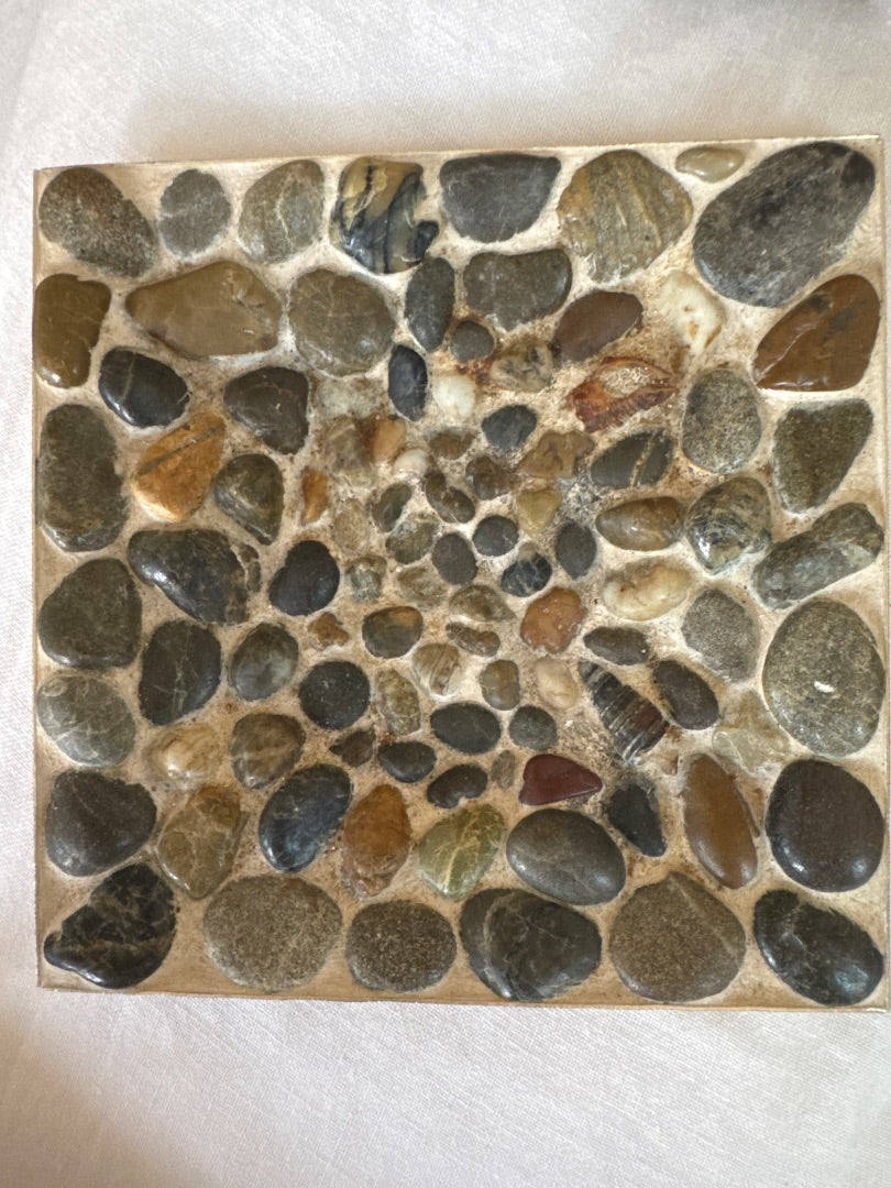 Natural stone mosaic tile dish ~ Japan