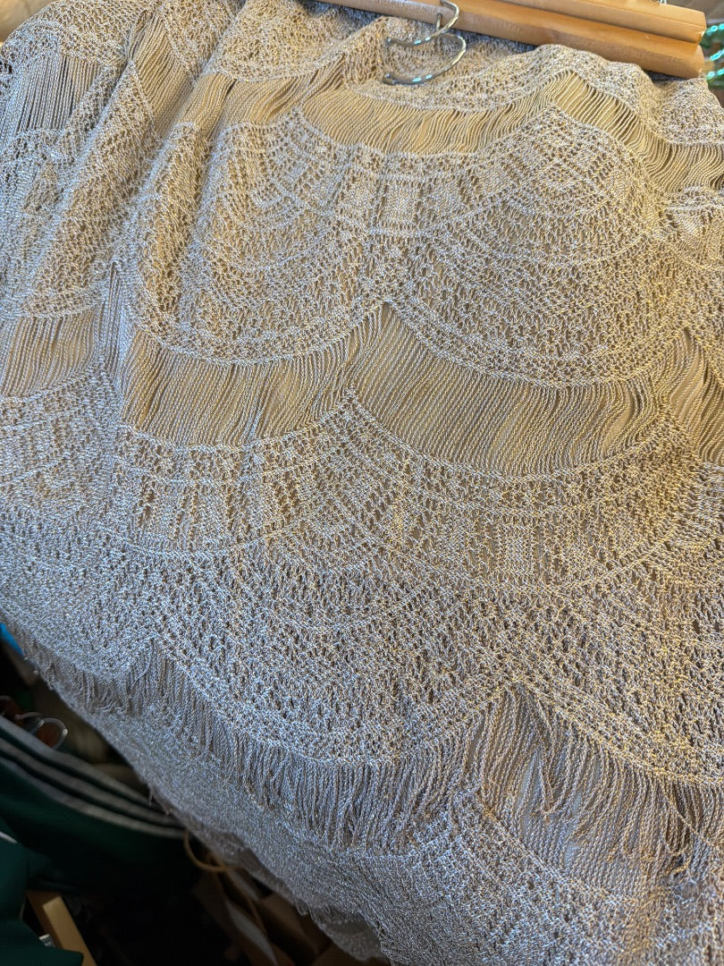 Gold shimmer fringe skirt