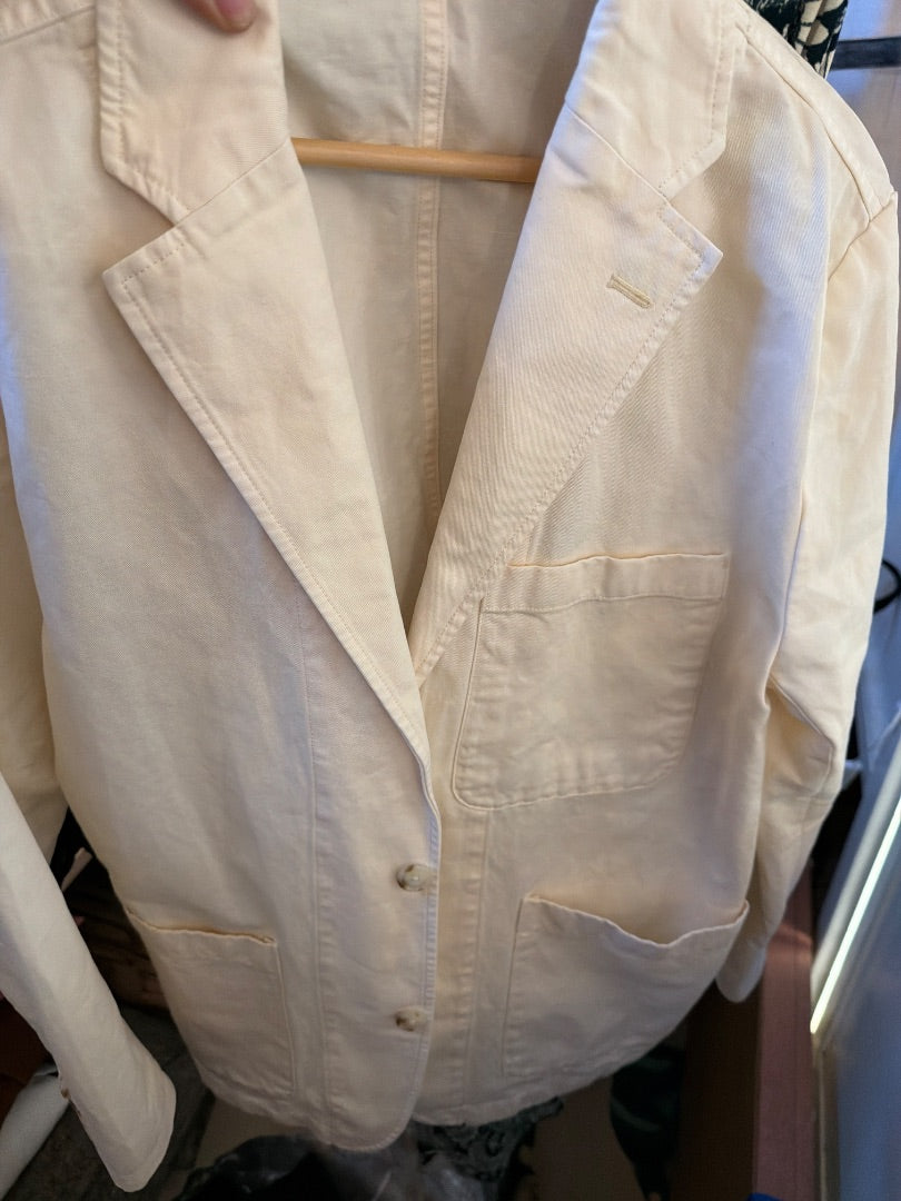 Cream Jcrew cotton blazer