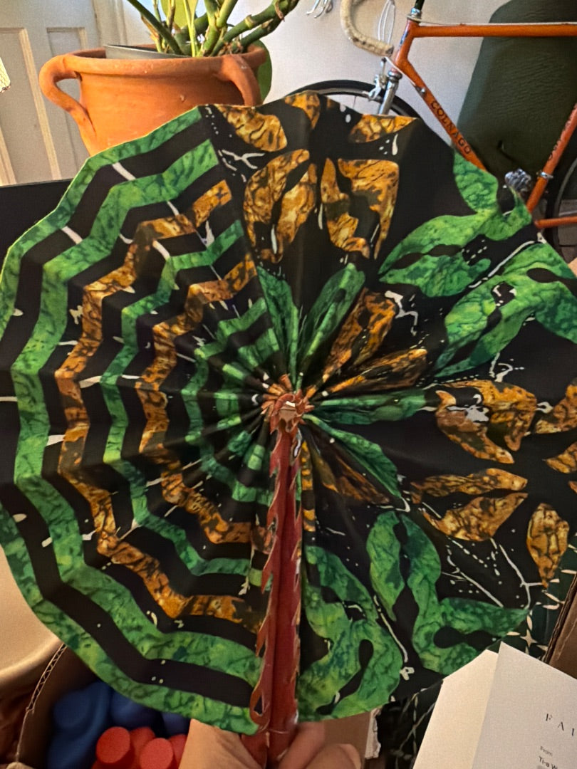 African folding fan assorted
