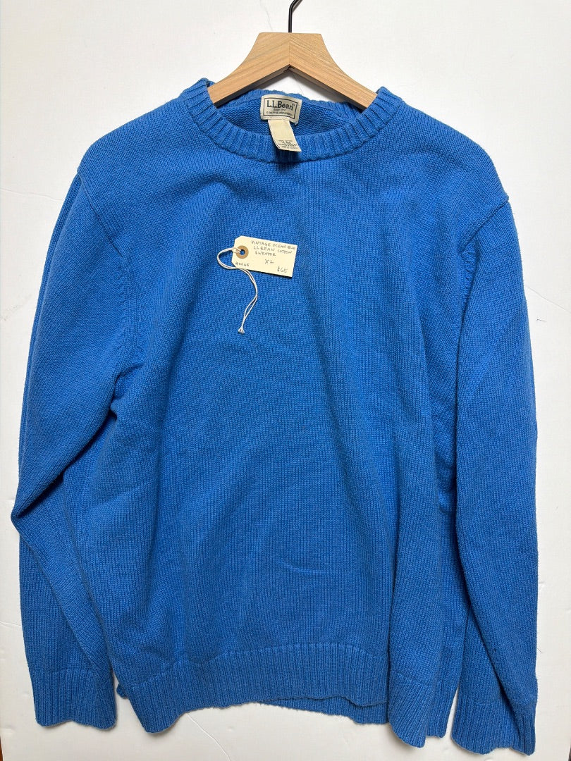 Blue LL Bean Vintage ocean blue L.L. Bean cotton sweater size XL, XL