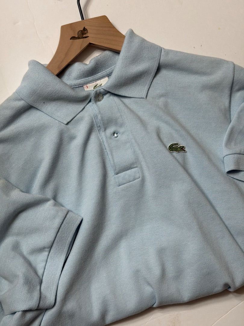 Light blue Lacoste Vintage Lacoste polo shirt light blue small, S