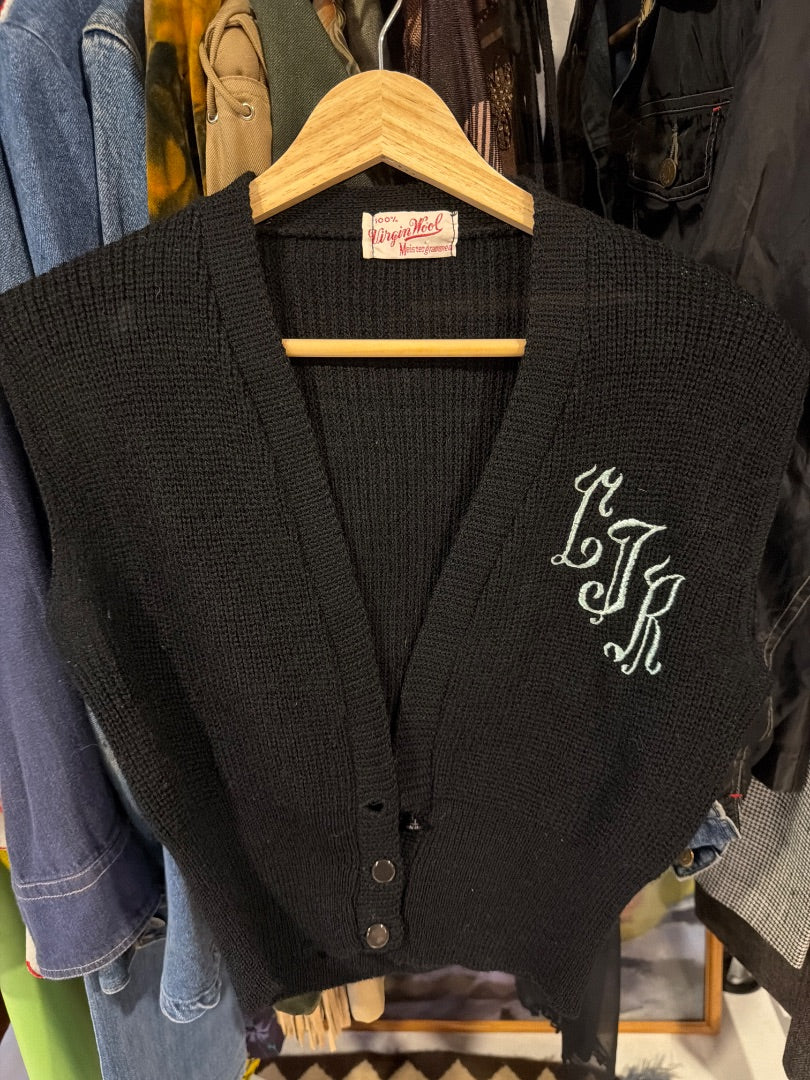 Wool monogrammed vest