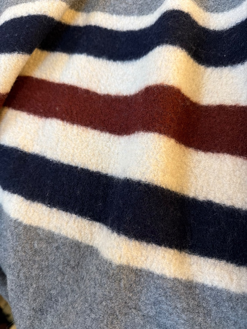 Wool striped poncho