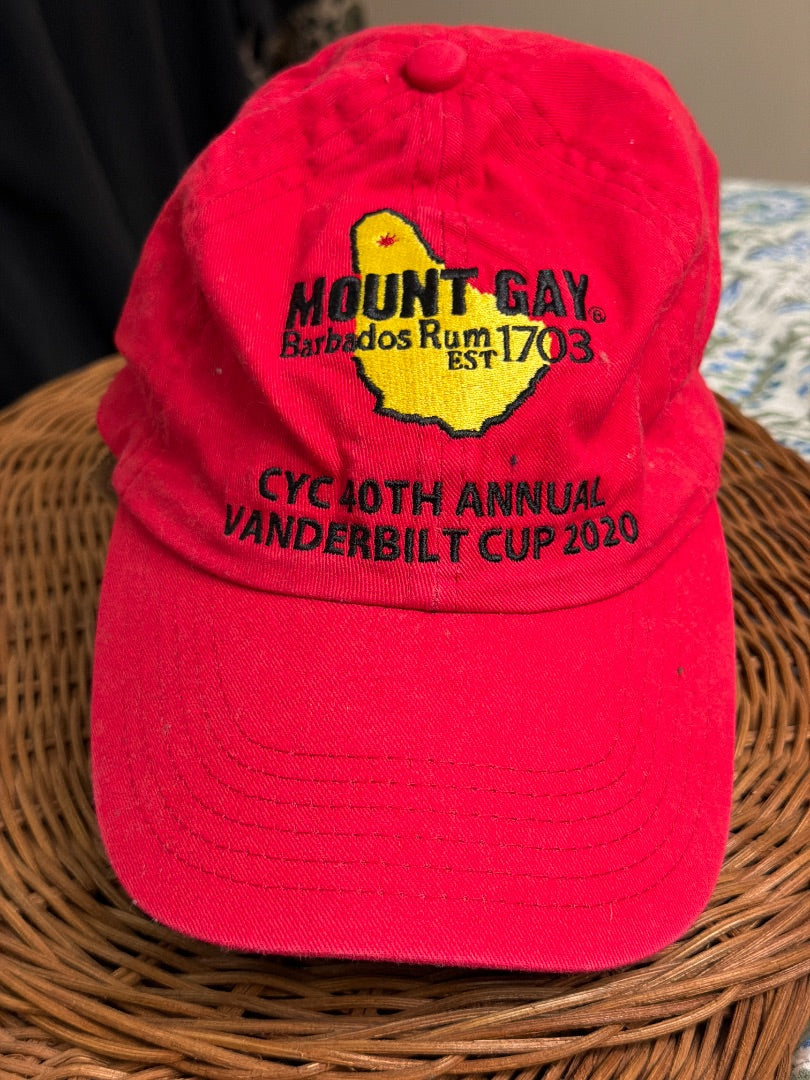 Red Vintage Mount gay rum sailing hat Vanderbilt cup2020, OS