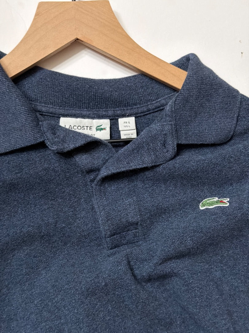 Navy Lacost Vintage Lacoste navy blue heather polo shirt l, M