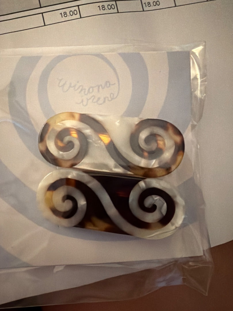 Brown Winona Irene Swirl clip set