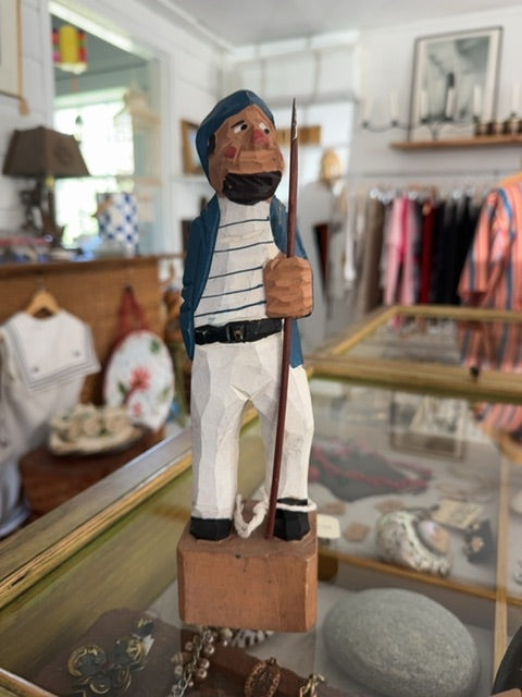 Wooden pirate figurine