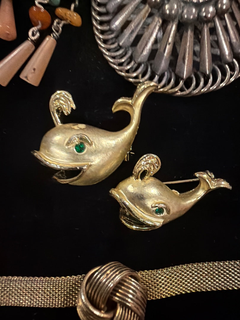 Pair of costume whale pins