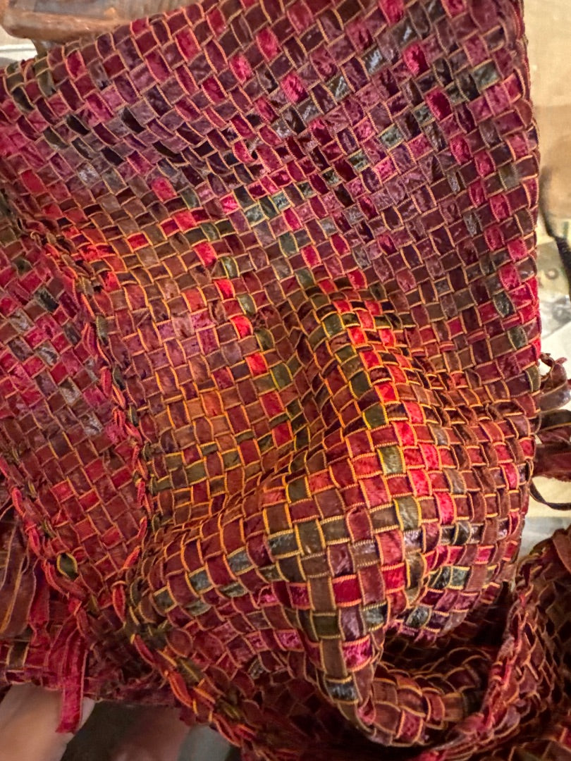 Silk woven ribbon scarf