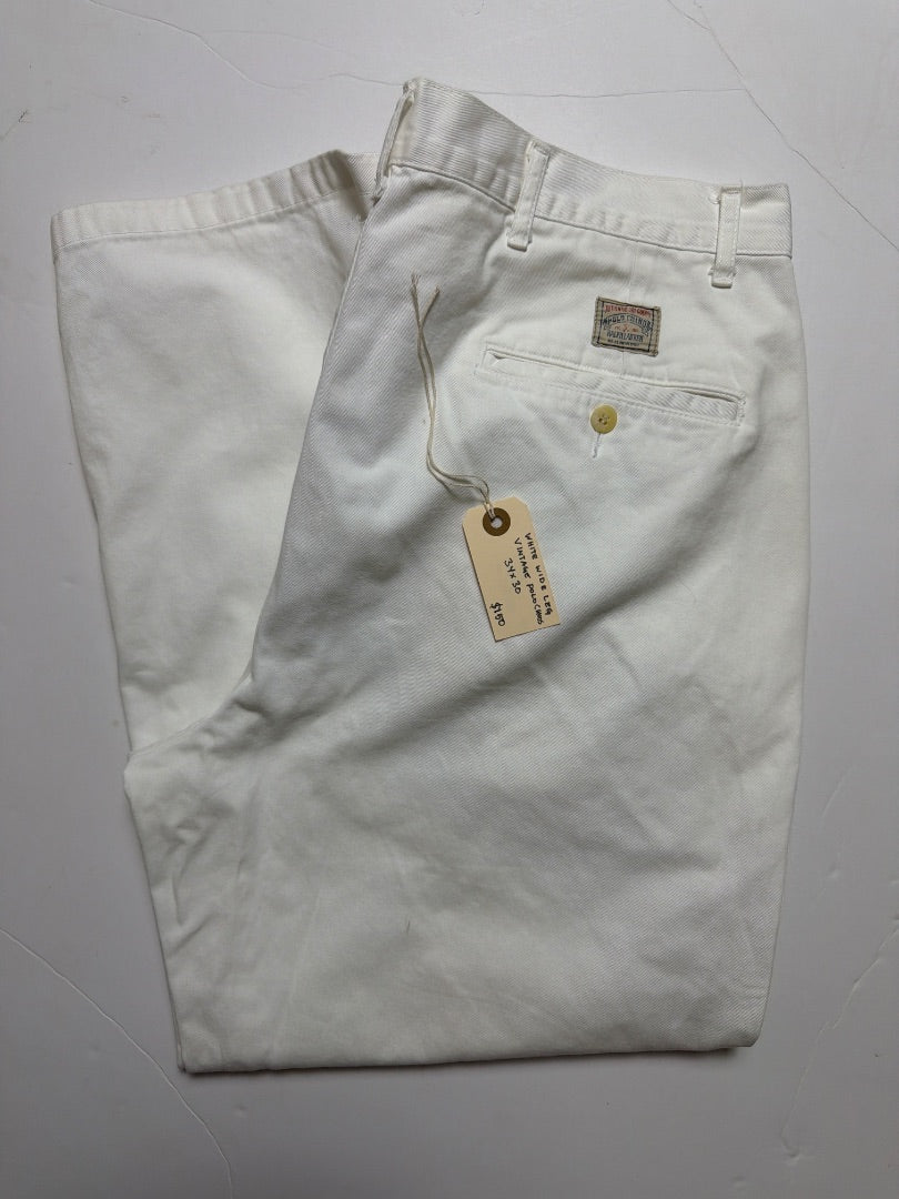 White Polo White wide leg vintage polo chinos size 34X30, 34X 30