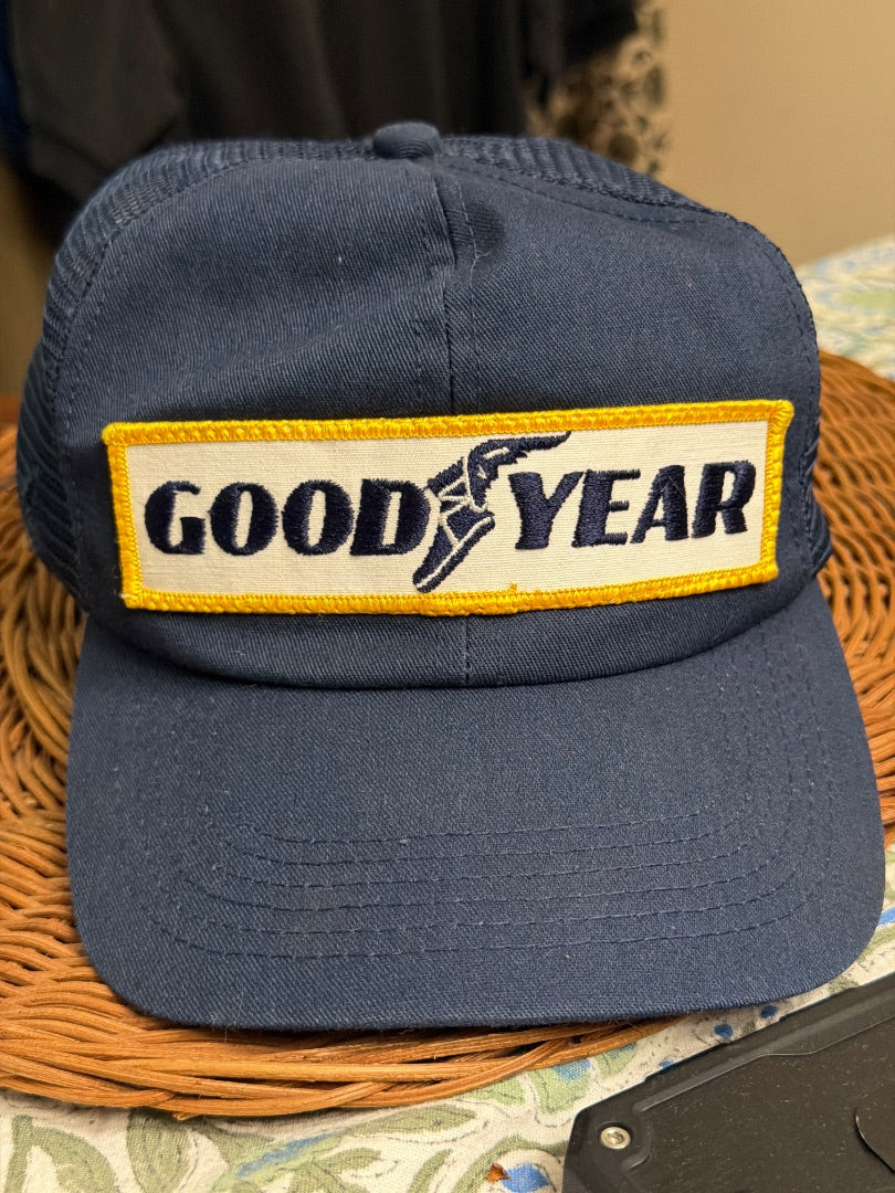 Blue Vintage Vintage 70’s Goodyear racing trucker hat navy, OS