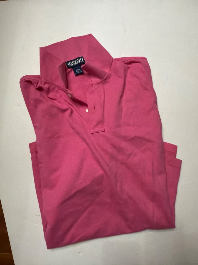 Pink Lands end Vintage lands end 90s boxy polo shirt, L