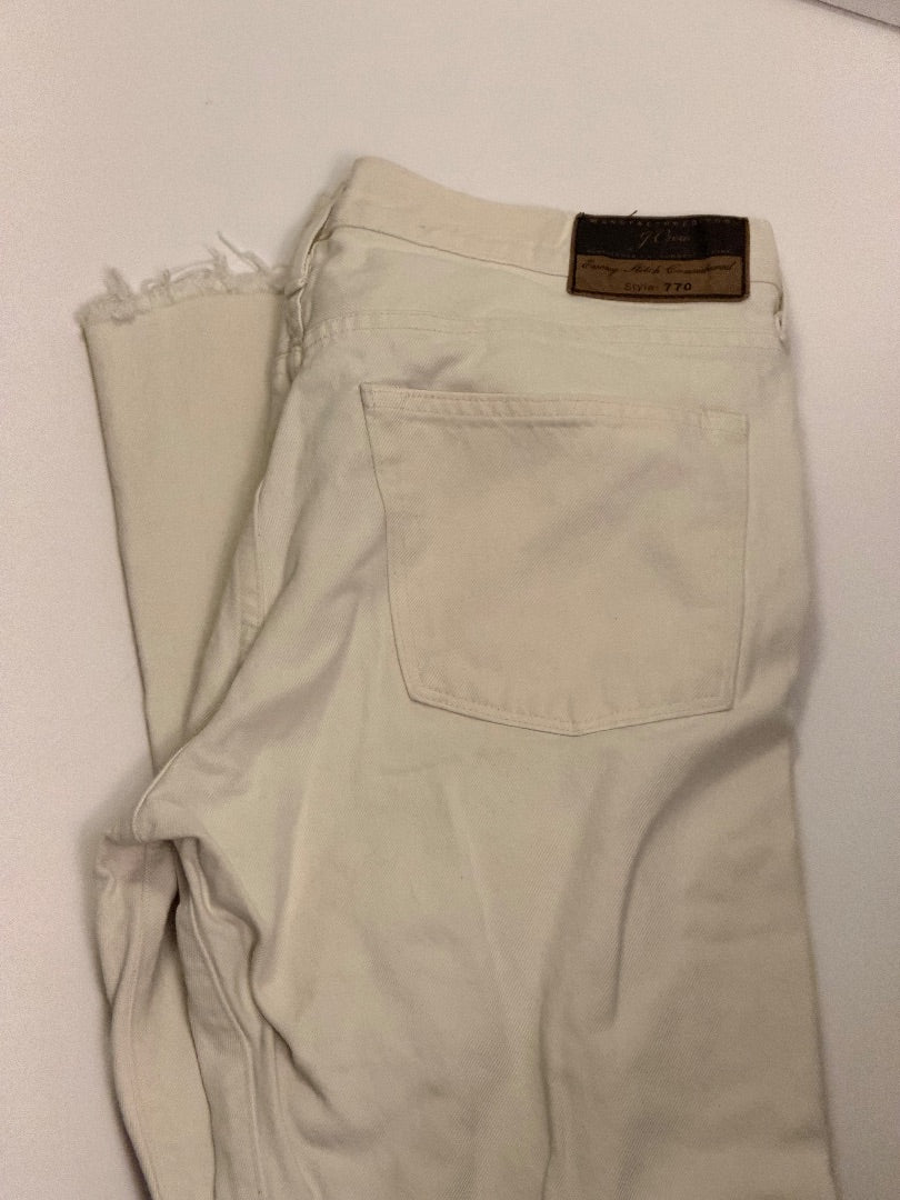 White J Crew J Crew 770 White Cut Off Jeans 33x30, 33x30