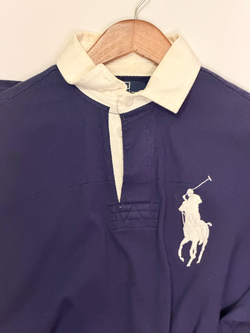 Navy Ralph Lauren Vintage Big Pony Ralph Lauren "3" Rugby Shirt, M
