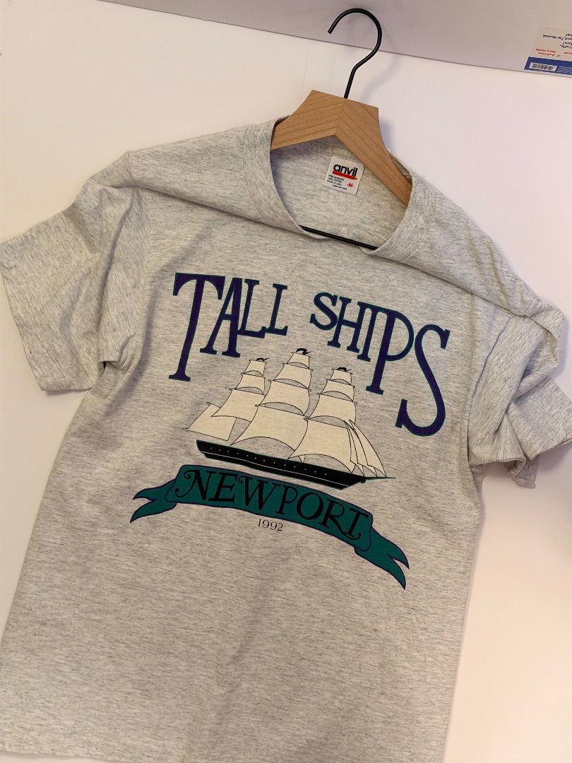 Grey Vintage Vintage Newport Tall Ships 1992 T-Shirt, M