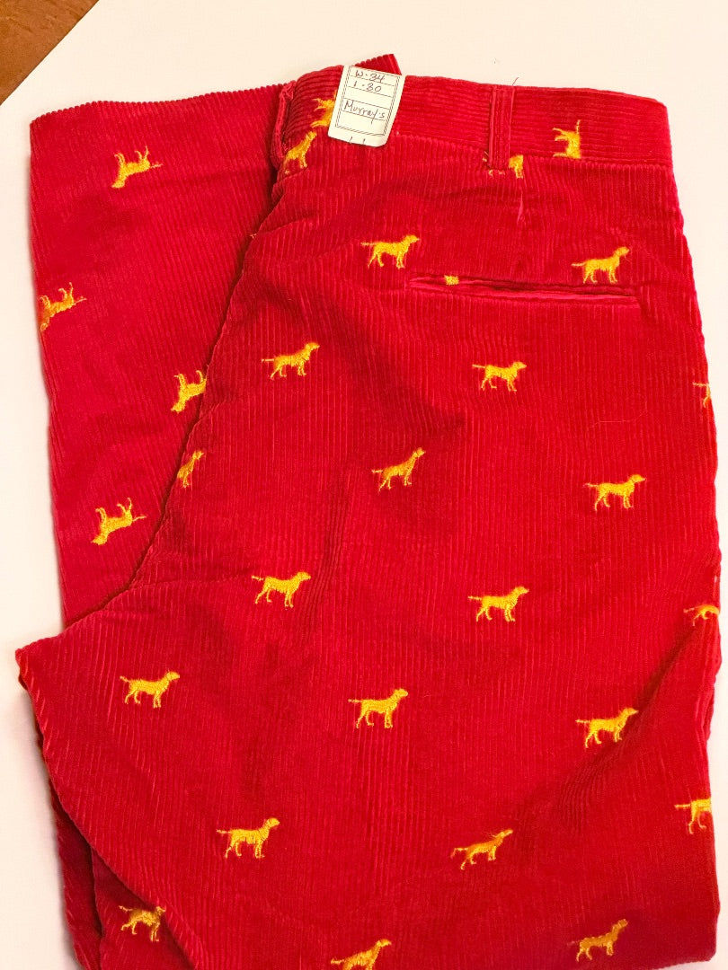 Red Murray’s Toggery Murray's Toggery Red Corduroy Golden Retriever Pants 34x30, 34x30