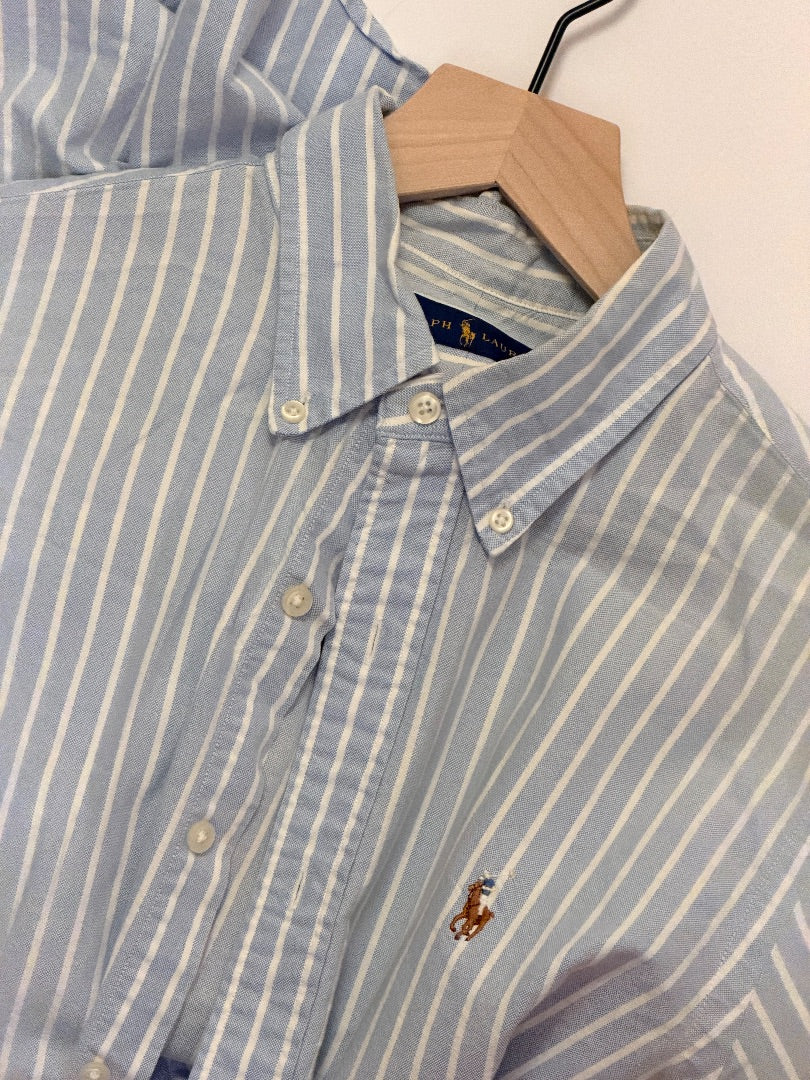 Blue Ralph Lauren Ralph Lauren University Stripe Oxford Cloth Button Down, M