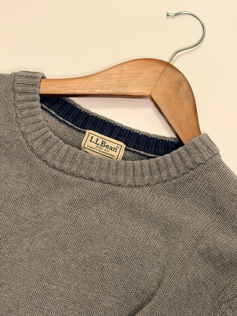 Grey LL Bean Vintage LL Bean Crewneck Cotton Sweater - Grey, L