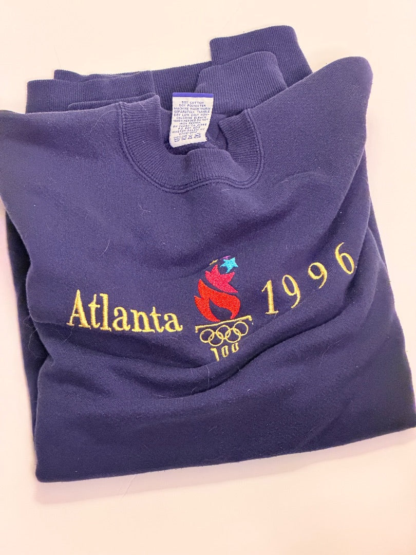 navy vintage Vintage Atlanta Olympics 1996 Sweatshirt, L